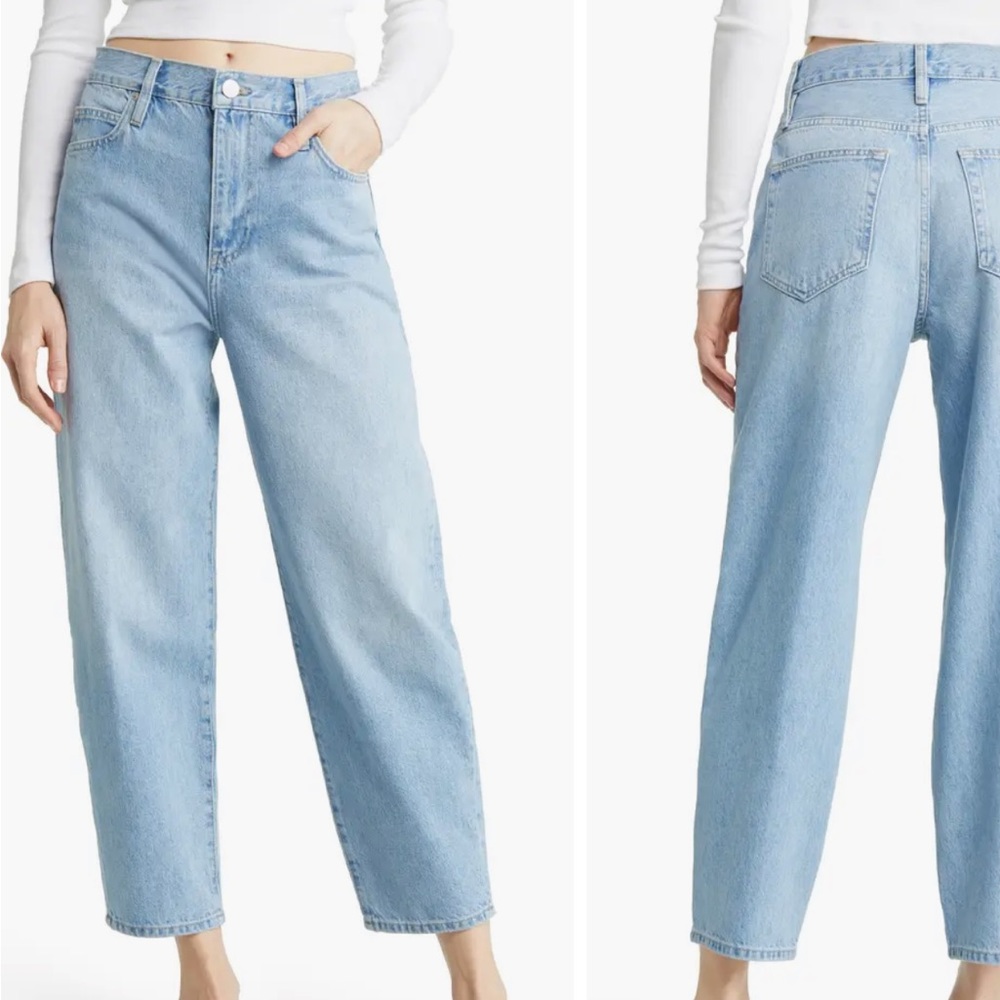NWT frame Denim Ultra High Waist Barrel Leg Jeans